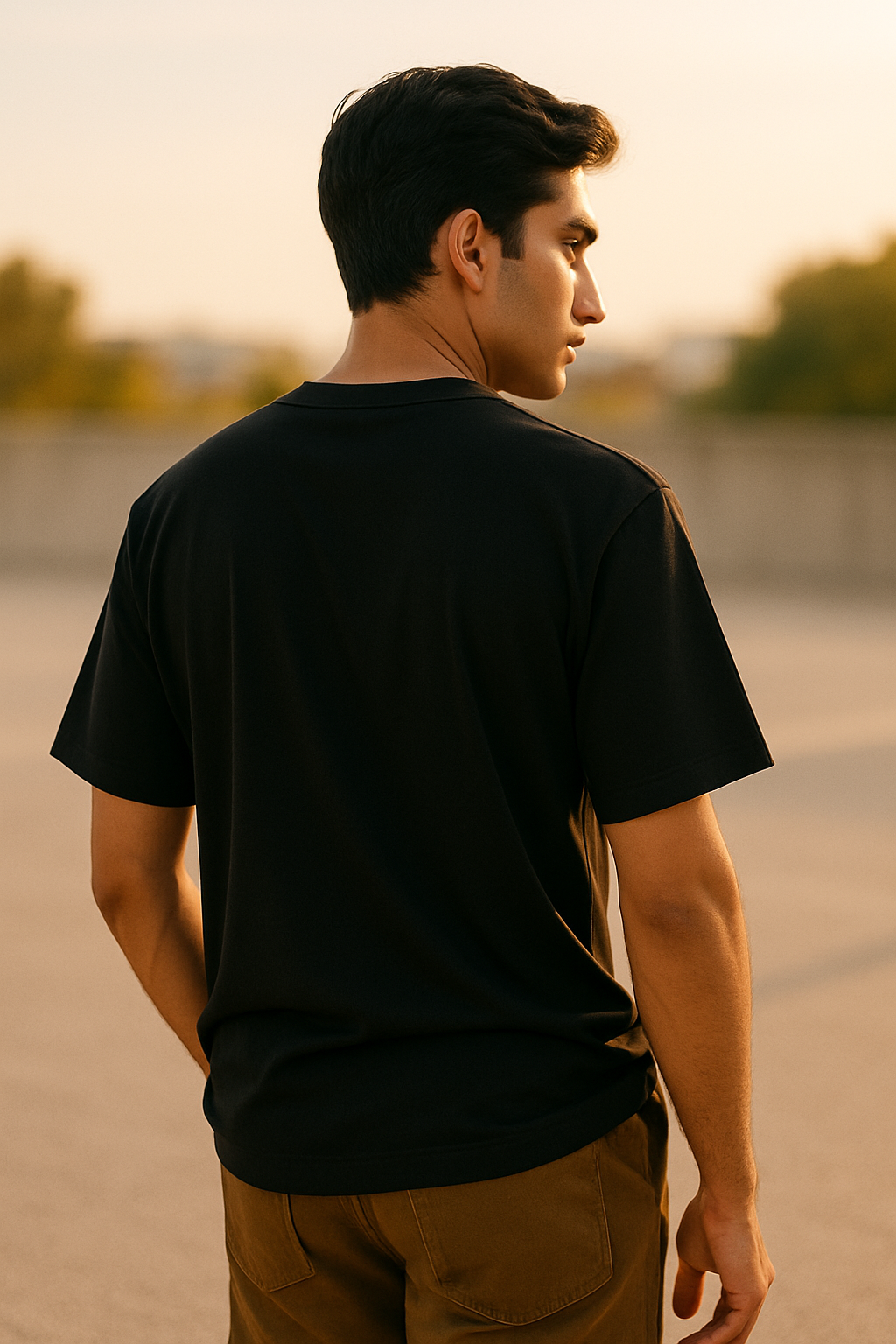 Black Crew Neck Tee – ARAM Collection