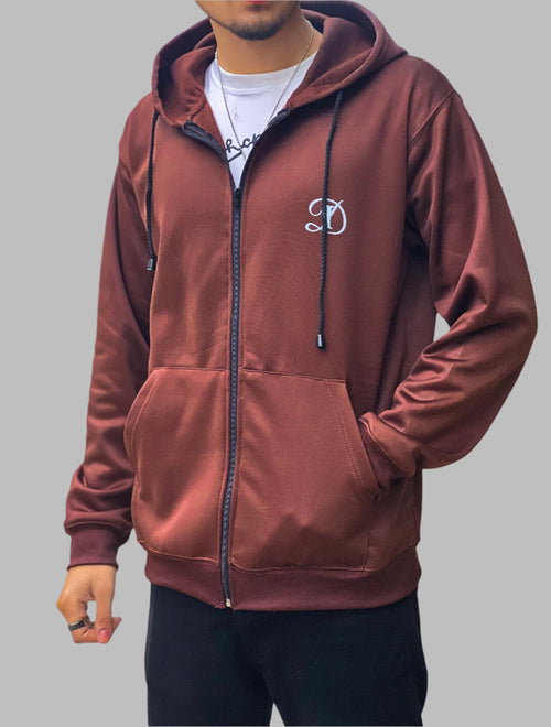 Brown Zipper Hoodie – FOCUS