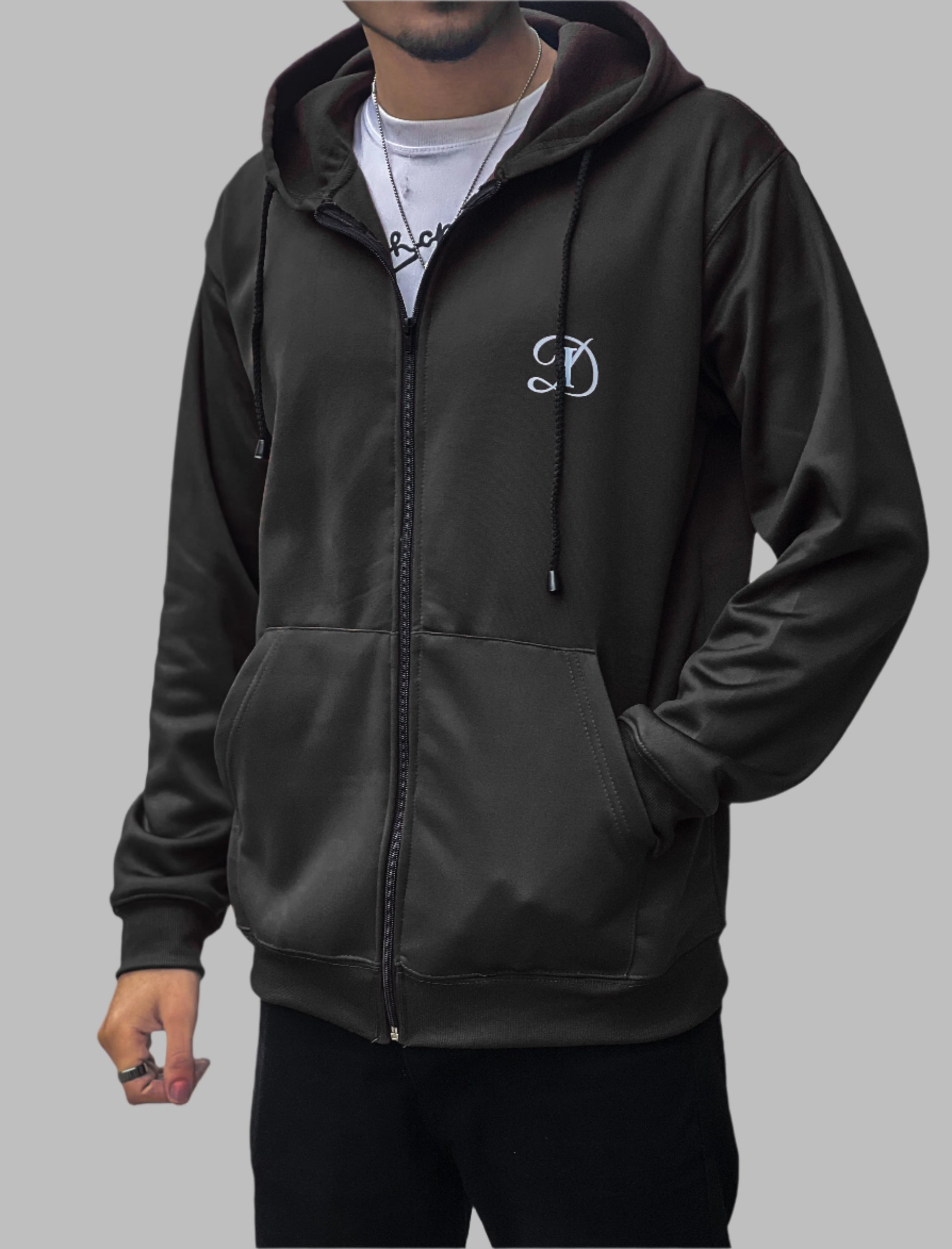 Brown Zipper Hoodie – FOCUS